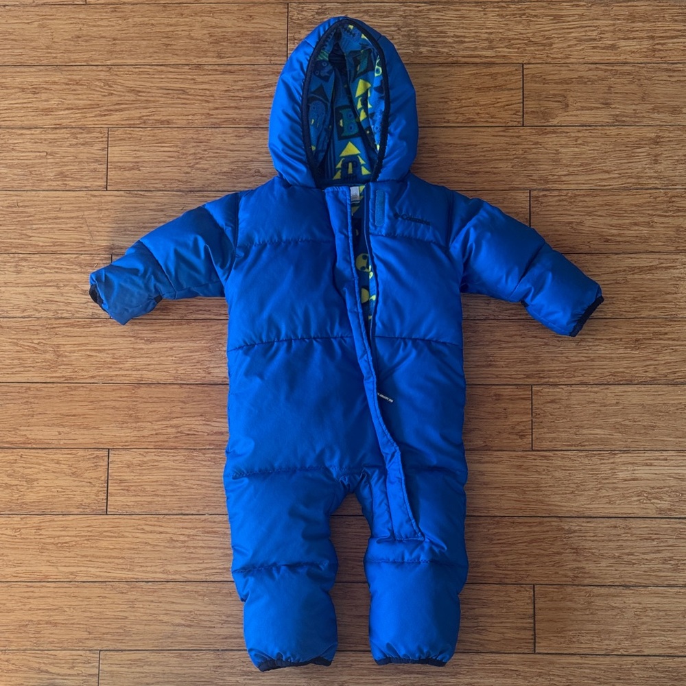 Blue Hooded Baby Snowsuit